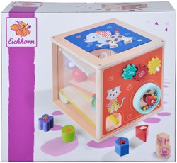 Houten activiteitenbox met vormen FSC educatief speelgoed multi kleuren