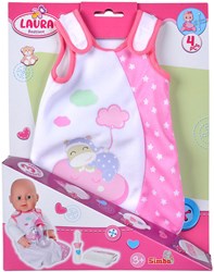 Simba babypop accessoires slaapset Laura met flesje en slaapzak