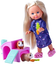Mini pop speelfiguur met cavia's en dierenhuisje - Evi Love