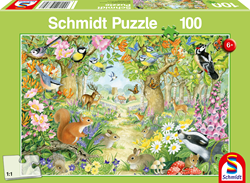 Schmidt dieren puzzel bos, 100 stukjes karton kinderen
