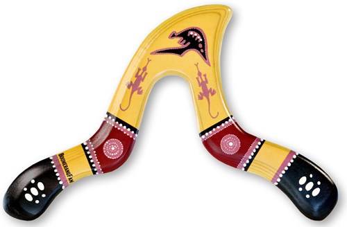 Boomerang Fan boemerang Jaguar rechtshandig 31cm hout 25 meter