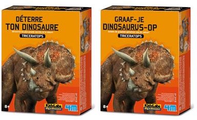4M KidzLabs:  graaf-je-dinosaurus-op (triceratops) / f r a n s t a l i g e verpakking
