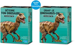 4M KidzLabs:  graaf-je-dinosaurus-op (velociraptor) / f r a n s t a l i g e verpakking