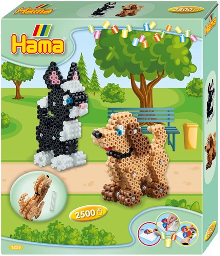 Hama strijkkralenset 3D kat en hond - 2500 kralen creatief speelgoed