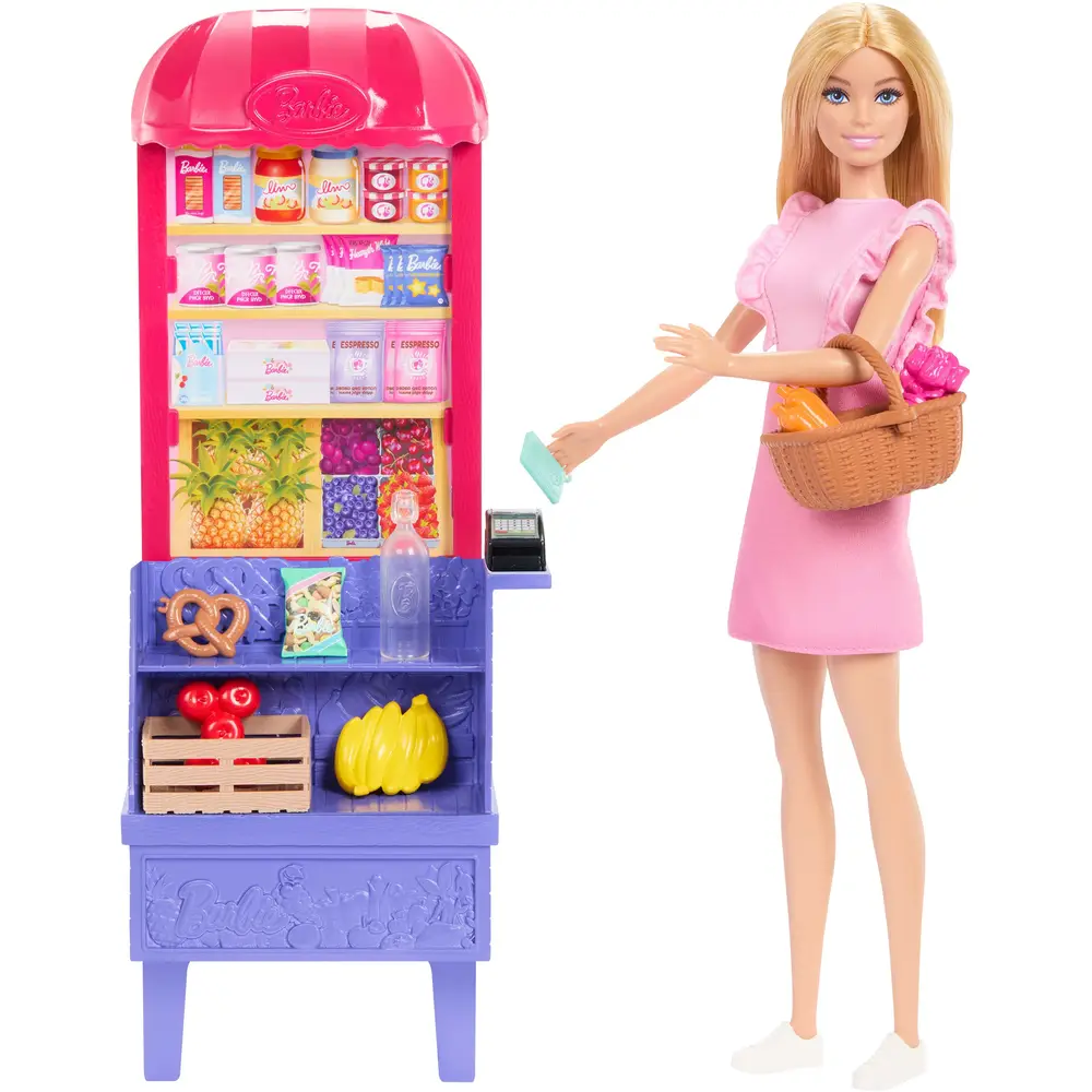 Mattel Barbie Malibu shopping speelset met accessoires en pop