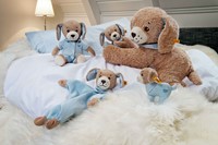 Steiff knuffel slaaplekker hond, blauw-2