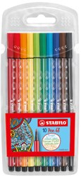 Stabilo premium viltstift etui met 10 kleuren - Pen 68 - 1 set - willekeurig geleverd
