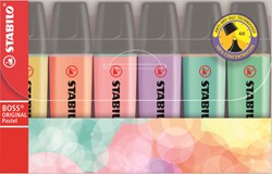 STABILO BOSS ORIGINAL Pastel - markeerstift - etui met 6 kleuren