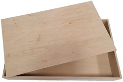 Alexander Toys houten speelbak opbergkist met deksel multikleur 50x30x7 cm