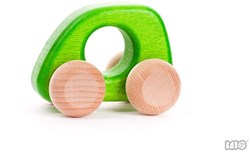 Bajo houten mini auto - speelgoedauto groen duurzaam