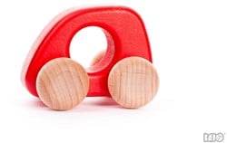 Bajo Houten Mini Auto, Rood