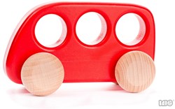Bajo houten bus rood - duurzaam speelgoed bus voor kinderen