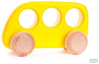Bajo houten bus geel - duurzaam speelgoed busje voor kinderen