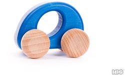 Bajo houten auto elipse blauw - duurzaam speelgoed voor kinderen