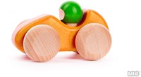 Bajo houten racewagen - speelgoedauto oranje