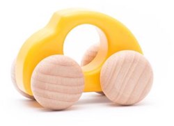 Bajo houten auto Beetle geel - duurzaam speelgoed klassieker