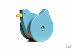 Bajo Houten Wiebelfiguur Kip - Blauw Speelgoed