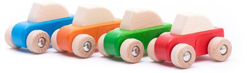 Bajo houten pullback auto blauw - duurzaam speelgoed auto-2