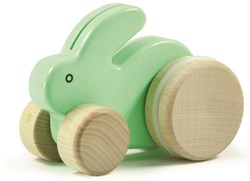Bajo Houten Trekfiguur Konijn Mint - Duurzaam Speelgoed voor Peuters
