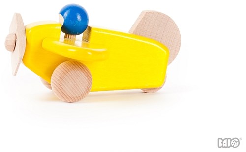 Bajo houten vliegtuig met piloot - speelgoed koraal-2