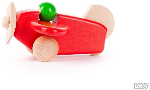 Bajo houten vliegtuig met piloot - speelgoed koraal-3