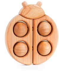 Bajo houten rammelaar lieveheersbeestje baby speelgoed - naturel