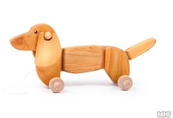 Bajo houten teckel puppy - duurzaam speelgoed voor kinderen