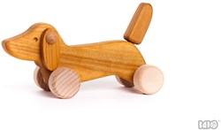 Bajo houten speelgoed teckel puppy voertuig - duurzaam houten speelgoed