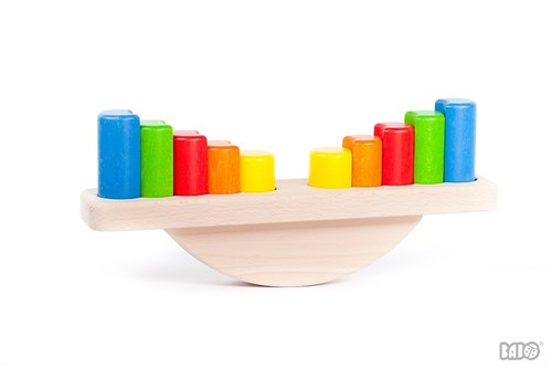 Bajo houten balansspel weegschaal met blokken - educatief speelgoed