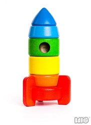 Bajo houten raket stapelfiguur - educatief speelgoed voor kinderen