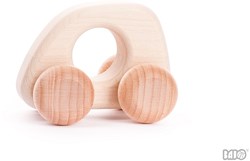 Bajo houten auto mini - speelgoedauto naturel voor kinderen