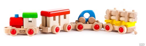 Bajo houten trein bouwspeelgoed - educatief en creatief speelgoed