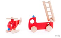 Bajo houten brandweerhelikopter - speelgoed helikopter voor kinderen-2