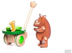 Bajo houten speelgoed Gruffalo en Muis duwspeelgoed multicolor