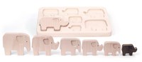 Bajo houten vormenpuzzel Olifanten - educatief speelgoed 7 stukjes-2
