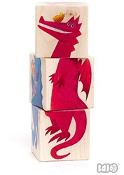 Bajo houten blokpuzzel Draken - 12 blokken
