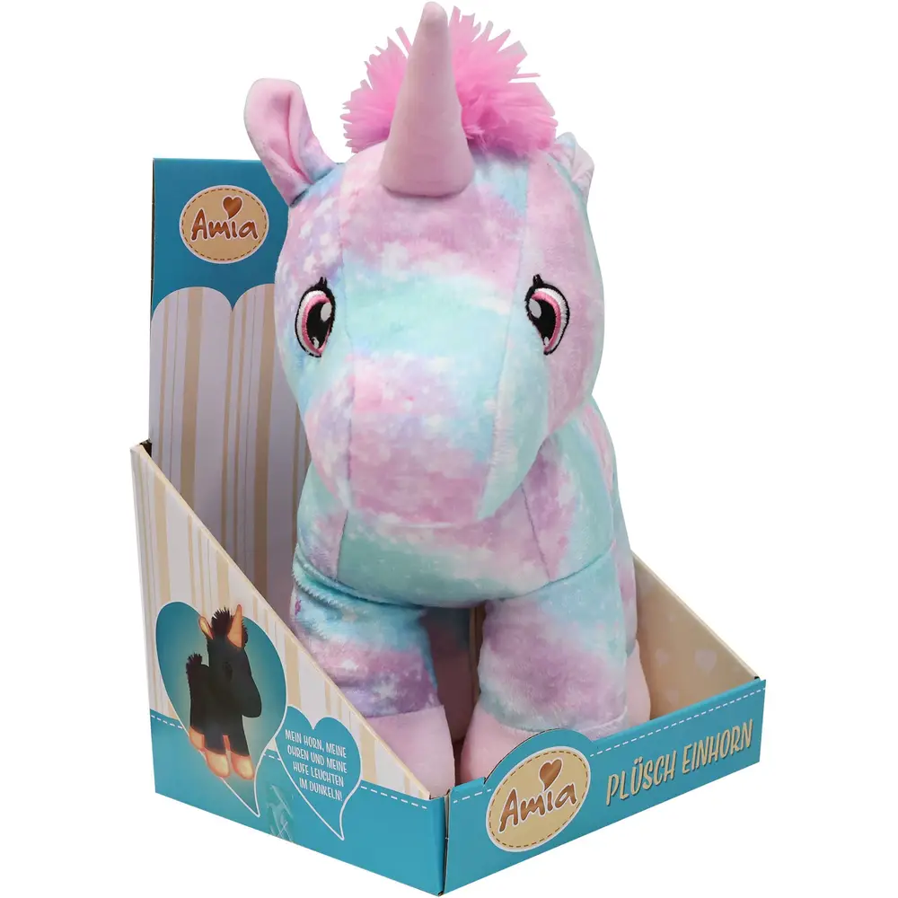 Amia knuffel eenhoorn Glow in the Dark pluche 30 cm speelgoed