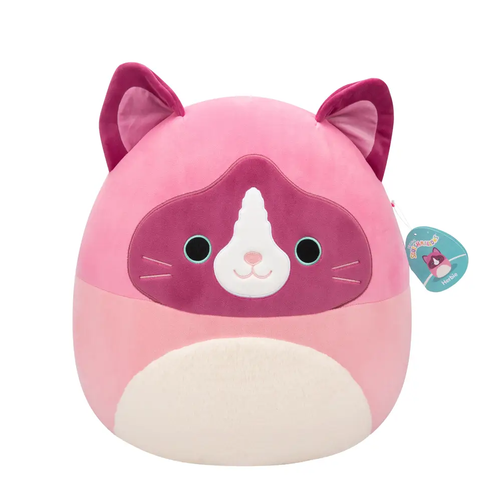 Squishmallows knuffel kat 30cm Herbie roze Snowshoe exclusief VEDES