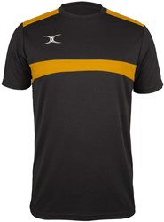 Gilbert rugbyshirt Photon zwart goud 3-4 jaar sportkleding