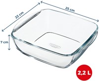 Pyrex airfryer ovenschaal 2,2L vierkant glas 25x22x7cm transparant-2