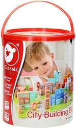 Classic World houten blokken stad - bouwset - 120 delen - educatief speelgoed