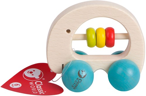 Classic World Houten Ratel Olifant met Wielen