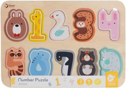 Classic World houten cijfer puzzel educatief speelgoed 10 stukjes