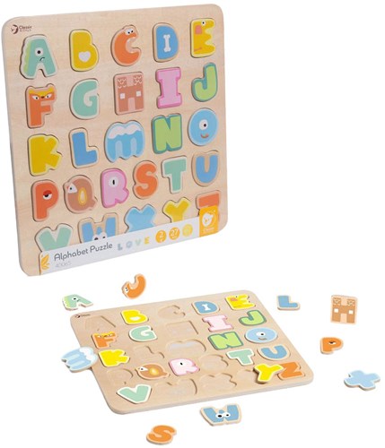 Classic World houten alfabet puzzel educatief speelgoed 27 stukjes-3
