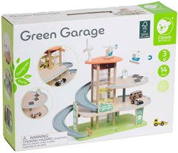 Classic World houten speelgoed garage duurzaam met accessoires 19-delig