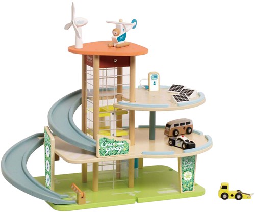 Classic World houten speelgoed garage duurzaam met accessoires 19-delig-3