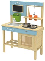 Classic World houten buitenkeuken speelkeuken met accessoires 7-delig-2
