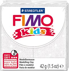 Fimo Kids boetseerklei 42g Glitter Wit - 052
