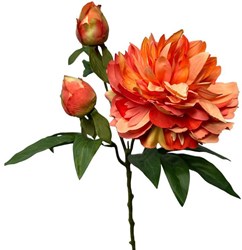 Roberts Collection kunstbloem peony spray oranje 64cm decoratie