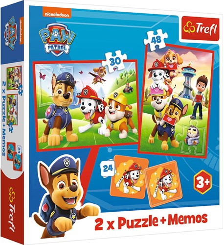 Paw Patrol puzzel en memory spel - 30 en 48 stukjes karton